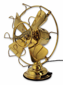 Circa 1912 8" Westinghouse All Brass Stationary Desk Fan Circa 1912 8" Westinghouse All Brass Stationary Desk Fan