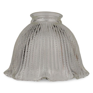 Holophane Style Ruffled Cross Cut Glass Shade 2.25" Fitter Pendant L-034 Holophane Style Ruffled Cross Cut Glass Shade 2.25" Fitter Pendant L-034