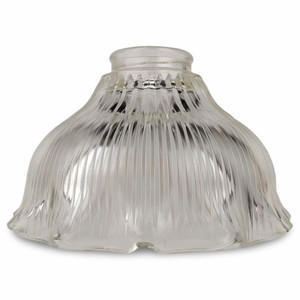 Holophane Lancaster 1981 Bell Shaped Simple Ruffle Glass Shade 2.25" Fitter Pendant L-019
