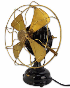 Circa 1905 GE 12" Pancake Desk Fan w/ Half-ribbed Base Trunnion Mount