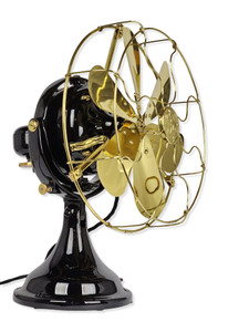 Rare Circa 1913 Restored GE 12" 6 Blade Kidney Oscillator Desk Fan Stunning Example