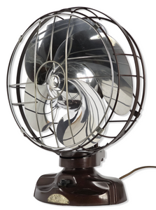 Circa 1936 All Original 12" Silver Swan Type 5460 D Chrome Guard Art Deco Oscillating Desk Fan
