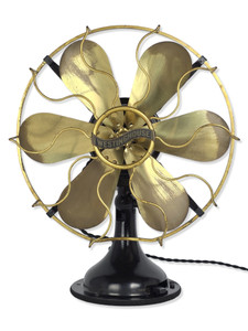 Circa 1914 Original 12" 6 Blade Westinghouse Stamped Steel Electric Desk Fan Oscillator
