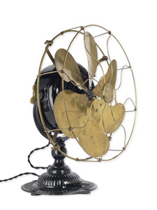 Circa 1910 12" Emerson Type 11666 Ornate Base Desk Fan Original