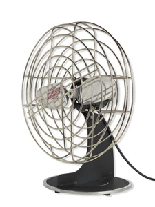 Beautiful 1940's Restored Air Castle  Chrome Wire Cage Desk Fan