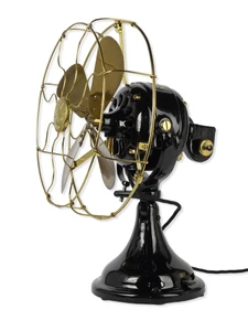 Circa 1910 12" GE "Sidewinder" Oscillating Desk Fan  Restored