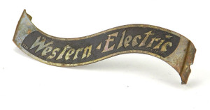 Original Brass Western Electric Banner Cage/Guard Tag Badge