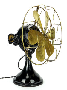 Original RARE 12" FWEW 6 Blade Sidewinder Brass Fan