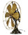 Circa 1919 16" Brass Cage 6 Wing Brass Blade GE 2 Star Oscillating Desk Fan