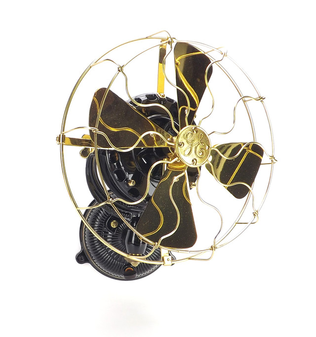 Professionally Restored Rare 1903 12" Wall Mounted GE Pancake Fan Antique Fan Supply Co