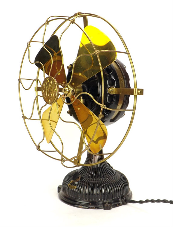 12" 1903 Stick Mount General Electric Pancake Desk Fan