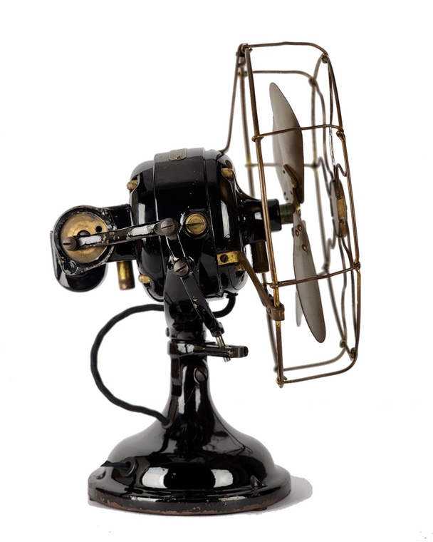 Circa 1910 12" GE "Sidewinder" Oscillating Desk Fan Original Finish