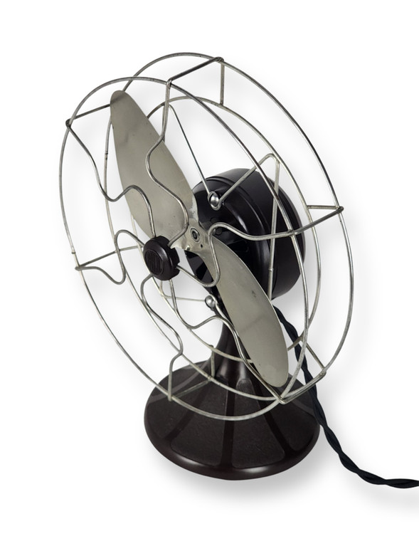 Circa 1940 8" Barcol Bakelite Stationary Ornate Base Desk Fan