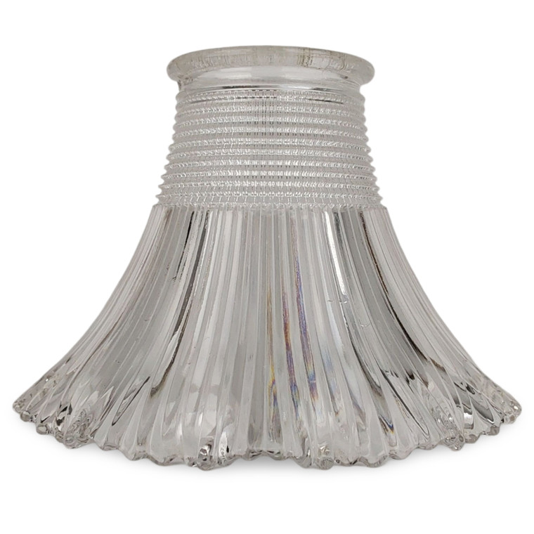 Holophane Flowing Glass Shade With Cubist Cut Neck 2.25" Fitter Pendant L-030