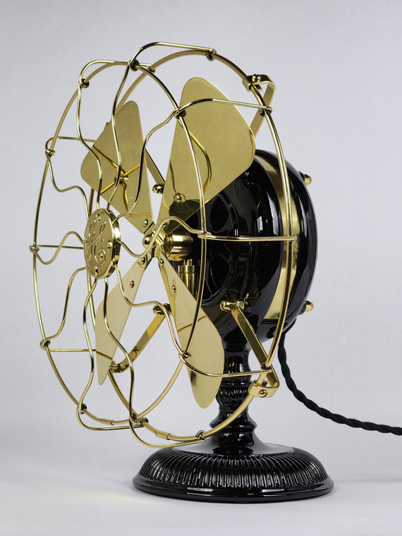 Circa 1900 Professionally Restored GE Stick/Fixed Mount Pancake Desk Fan