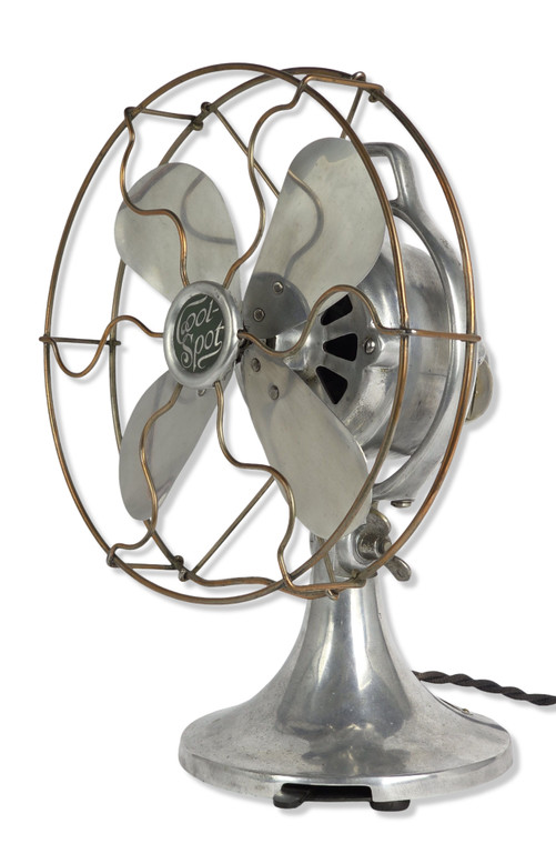 Circa 1929 Signal Cool Spot 10" Polished Aluminum Oscillating Desk Fan