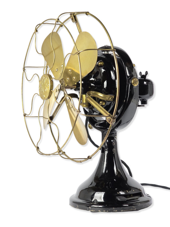 Circa 1913 GE 12" Kidney Oscillator Desk Fan Stunning original Example