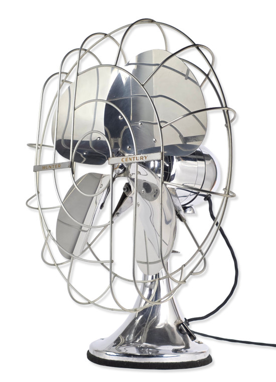 Circa 1938 All Chrome 16"  Hunter Century Oscillator Desk Fan
