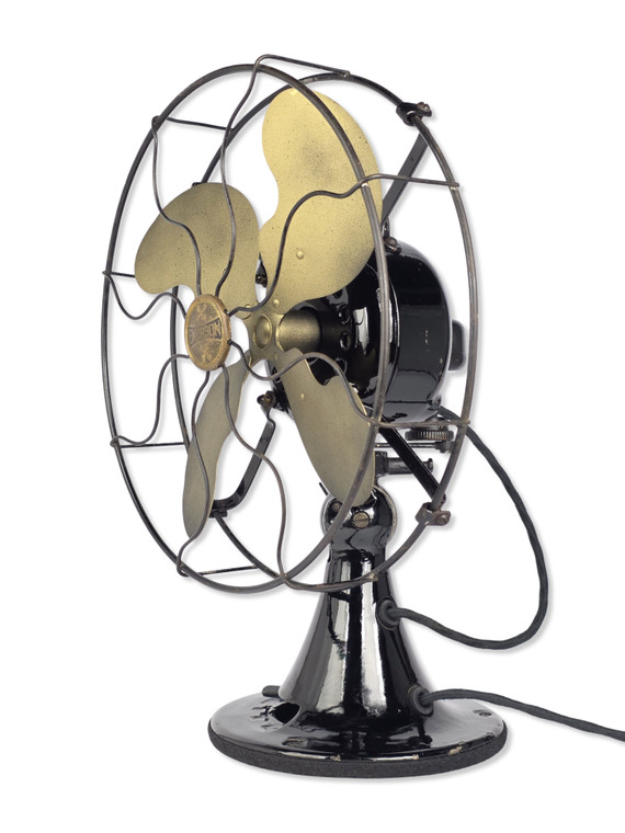 Circa 1929 Emerson 12" Type 29646   Brass Blade Oscillating Desk Fan Original Finish