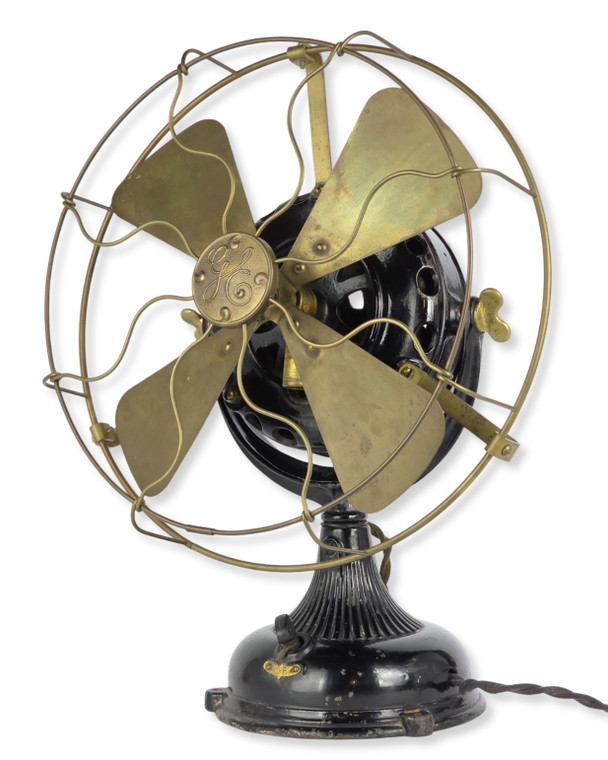 Circa 1904 12" Trunnion Mount GE Pancake Desk Fan Original