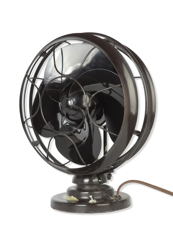 Circa 1934 All Original 10" Silver Swan Art Deco  Oscillating Desk Fan