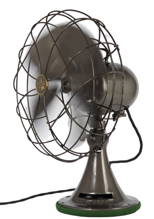 Circa 1948 Emerson Type 77646-AS 12" Oscillating Desk Fan Original Condition