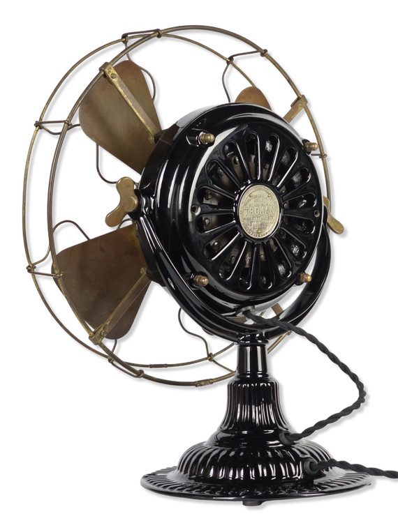 Circa 1904 12" Emerson Trojan 5110 Pancake Desk Fan Professionally Refinished