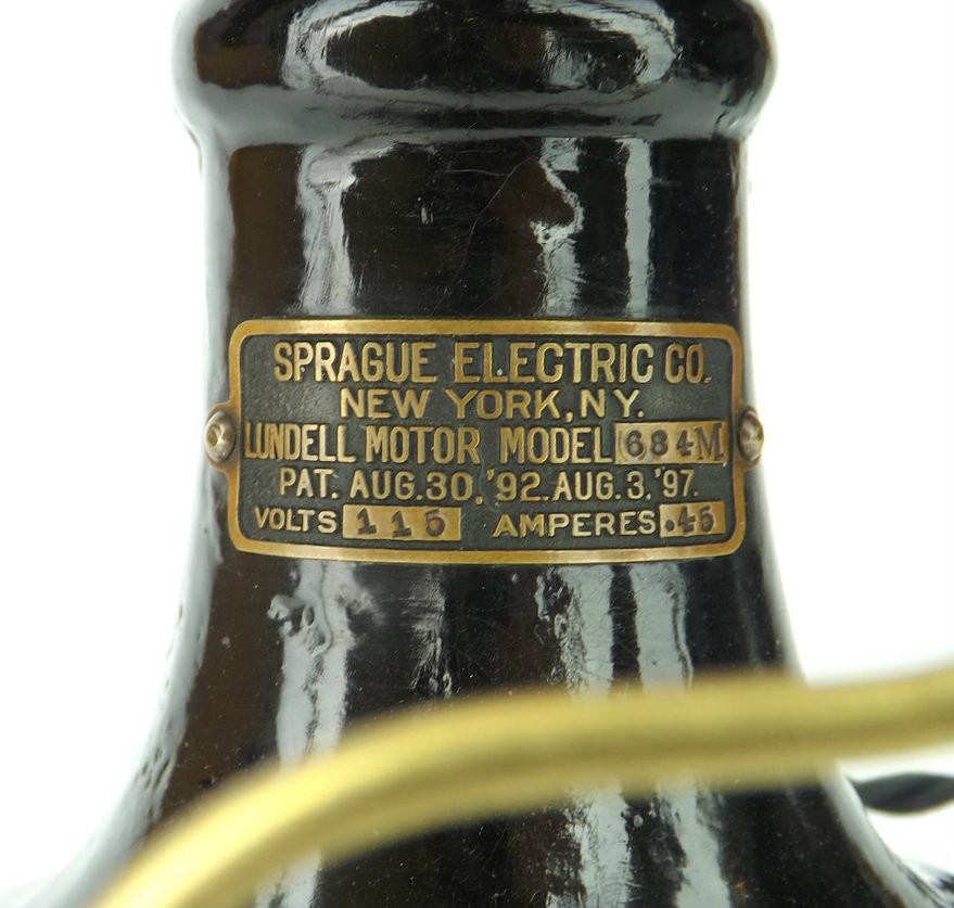 Very Rare 12" DC Sprague Lundell Ball Motor Fan Antique Fan Supply Co