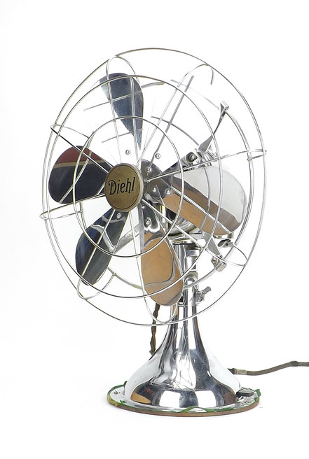 chrome desk fan