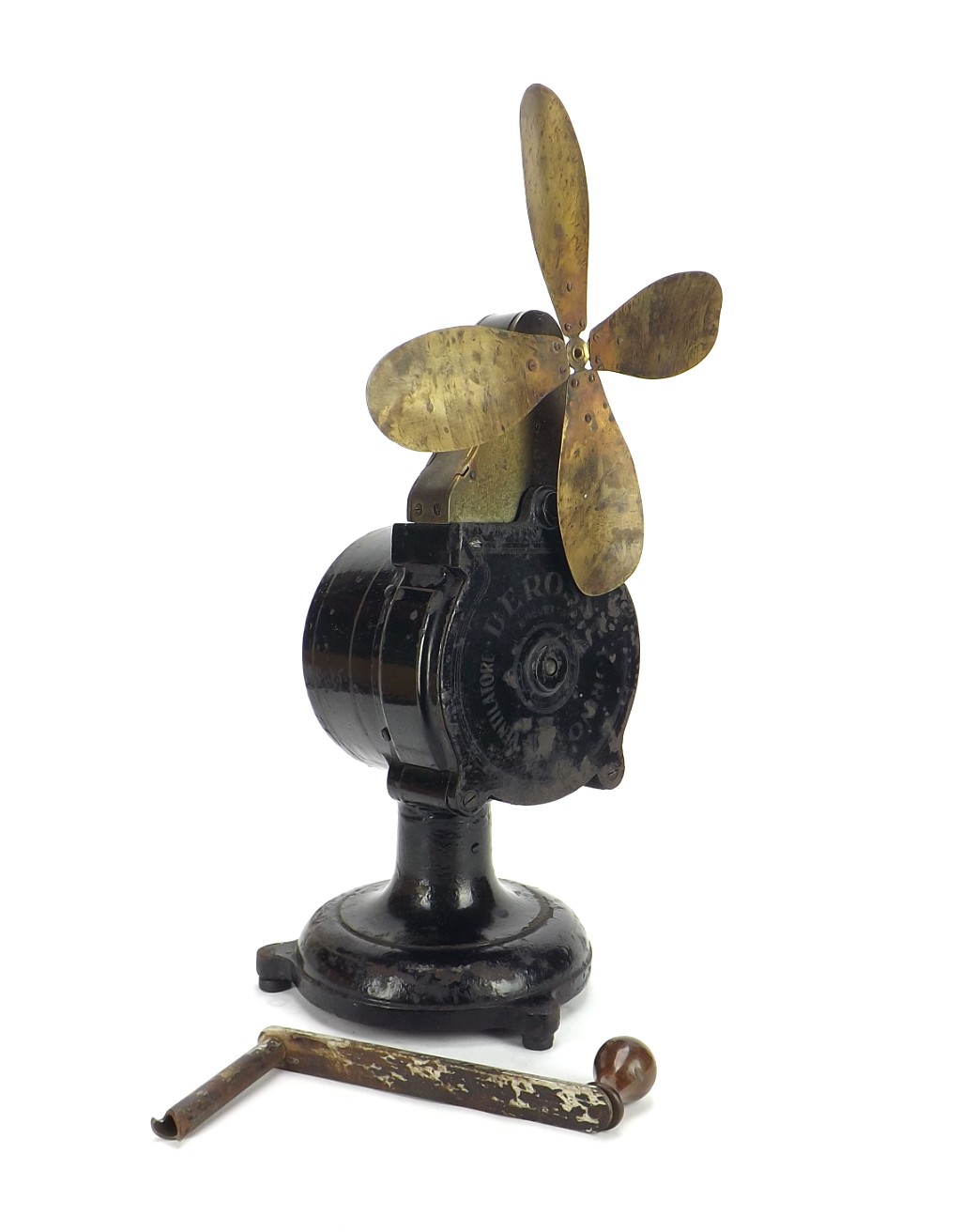 Circa Late 1800's DeRossi Clockwork Fan Ventilator Antique Fan Supply Co