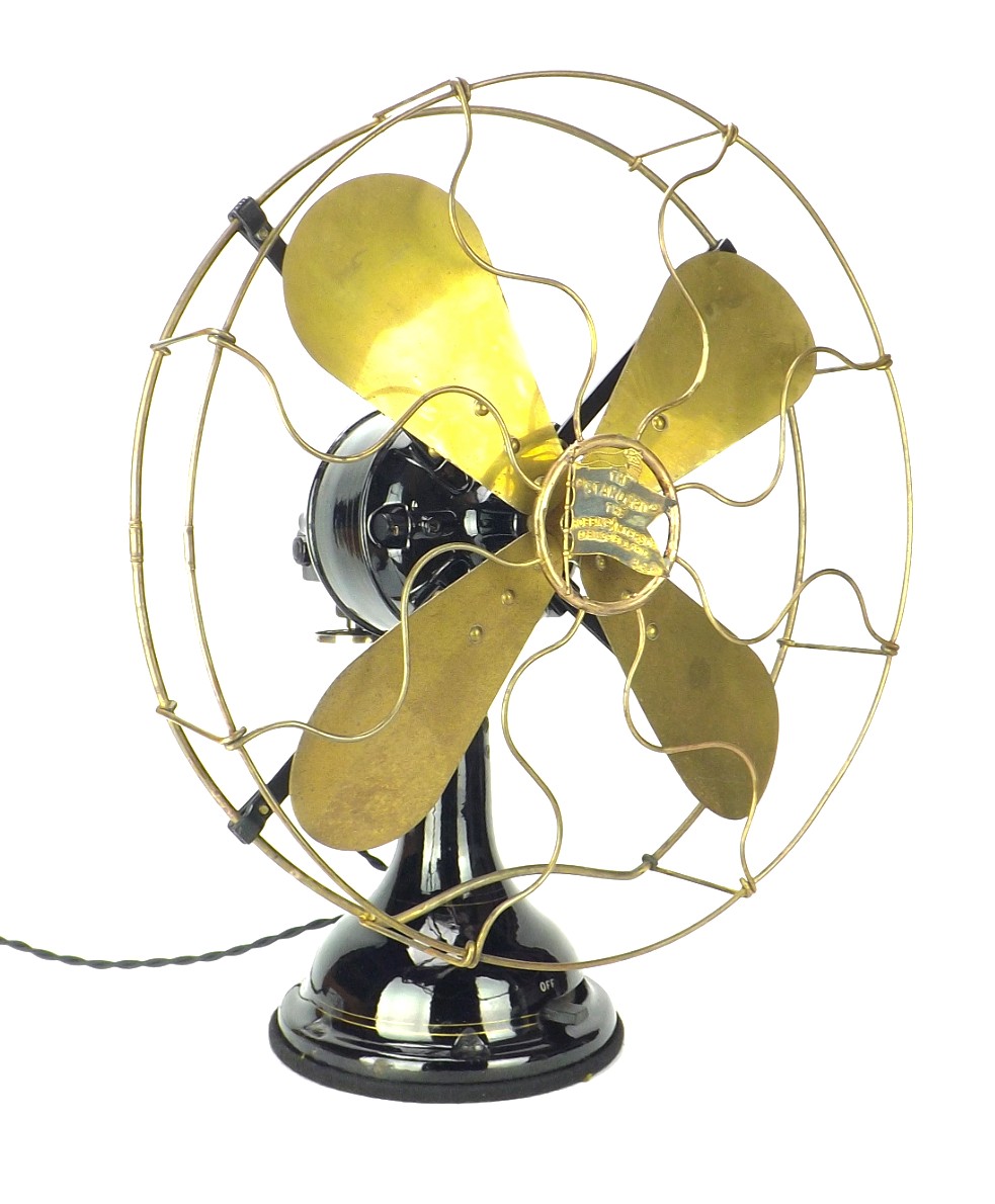 Circa 1913 Robbins Myers Gearback 16 Oscillating Desk Fan 60v