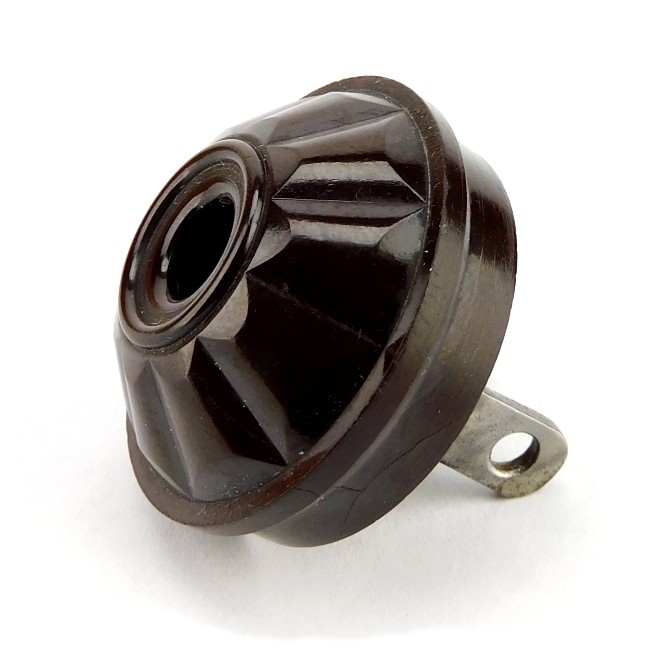 Vintage Unmarked Brown Bakelite Kaleidoscope Design Attachment Electric Plug