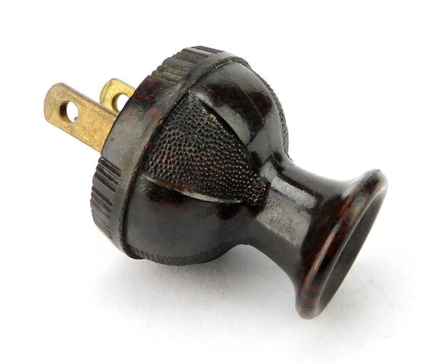 Vintage Handy Grip Bakelite Attachment Electric Plug Stippled Panels