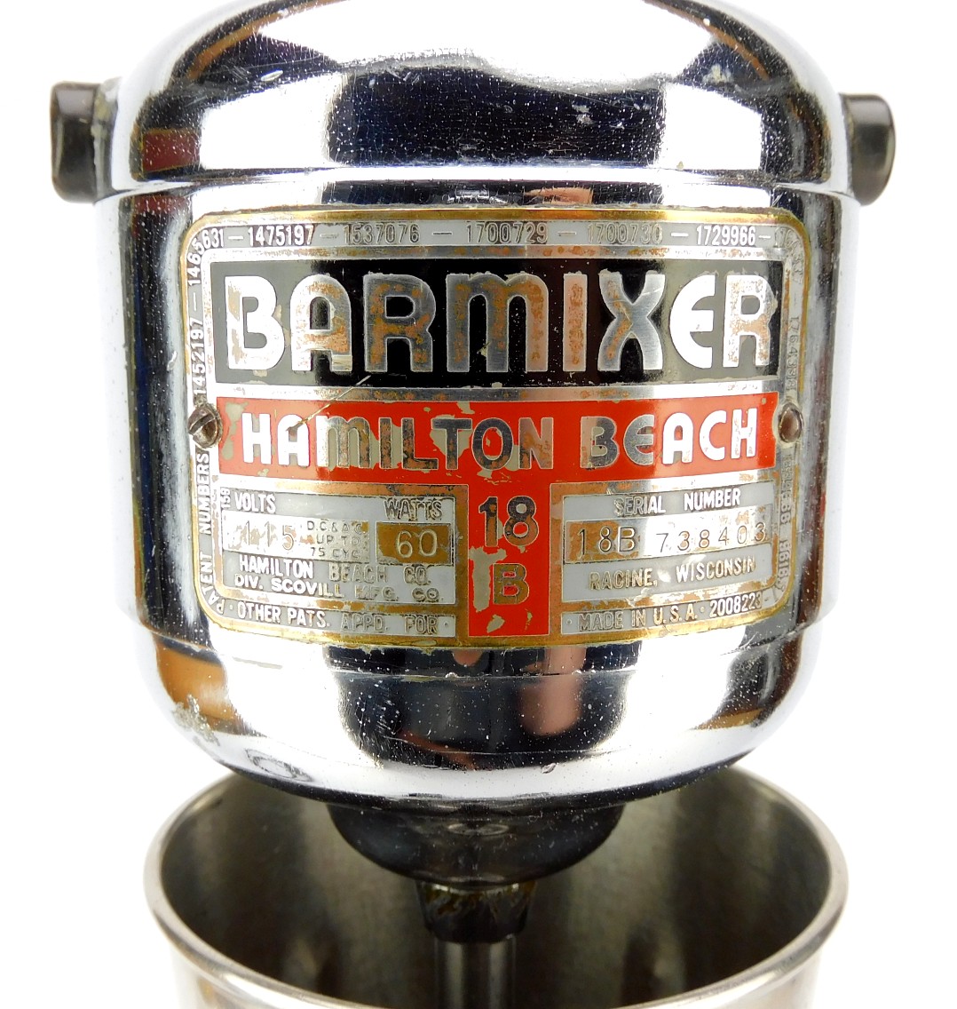 Circa 1950's Hamilton Beach Model 18B Bar Mixer - Antique Fan