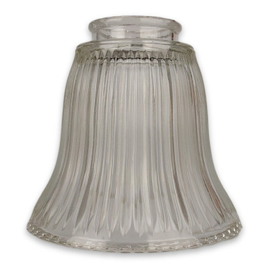 Holophane Style Simple Bell Design With Hobnail Bottom Rim Glass