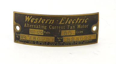 Western Electric ネームプレート 銘板 【公式通販】