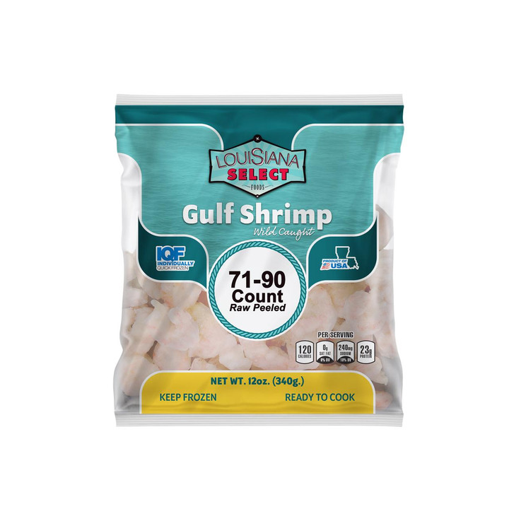 LA Select Peeled Gulf Shrimp 71-90 ct 12 oz IQF