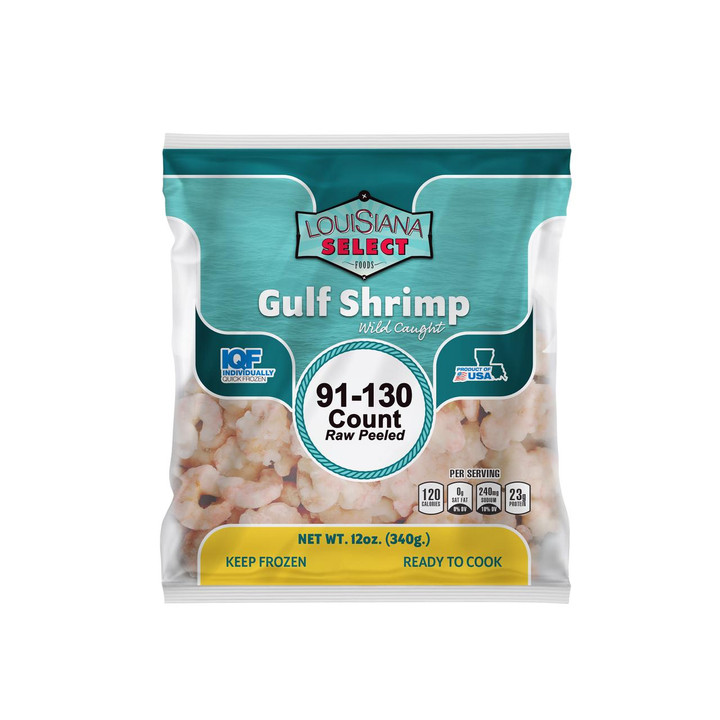 LA Select Peeled Gulf Shrimp 91-130 ct 12 oz IQF