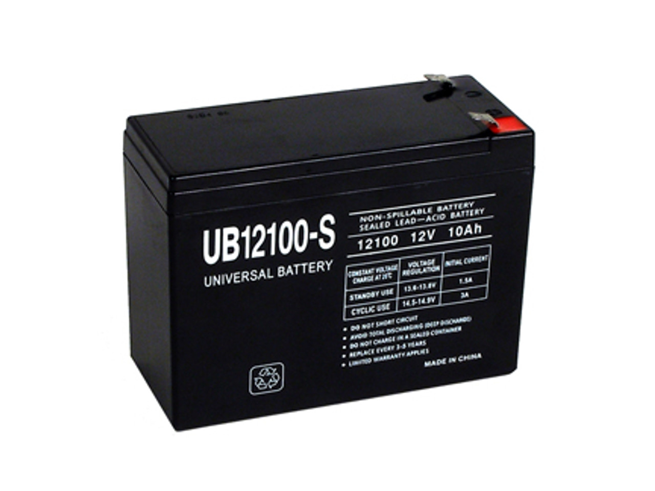 Universal - 12 Volt 10 Ah SLA Battery - UB12100-S