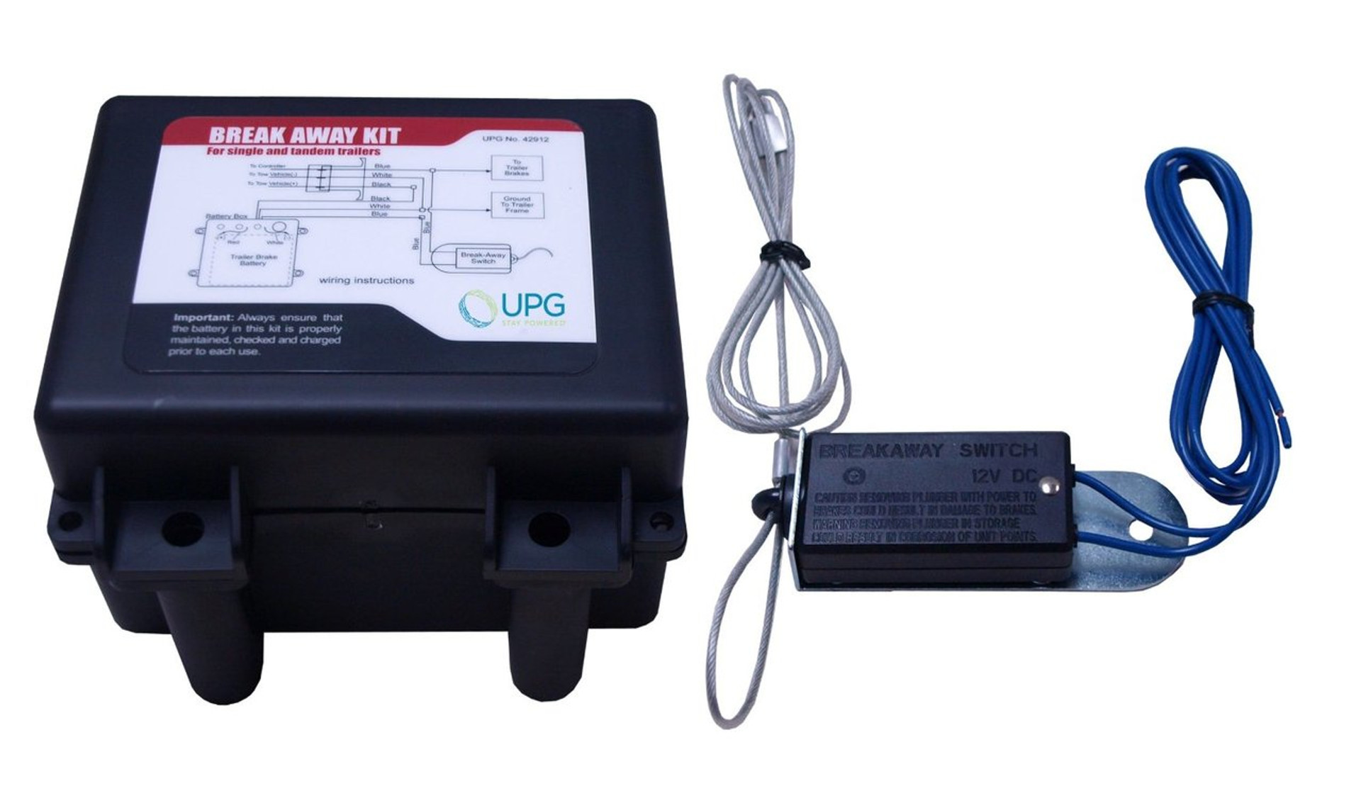 Trailer Breakaway Kit W/ LED, Charger, Switch (TopLoad Includes