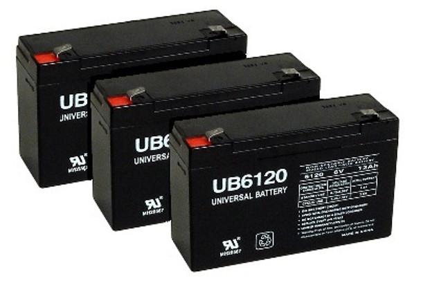 6 Volt 12 Ah UPS Battery - 3 Pack