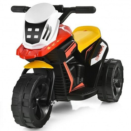 6V 3-Wheel Electric Ride-On Toy Motorcycle Trike with Music and Horn - Color: Multicolor D681-TY327909