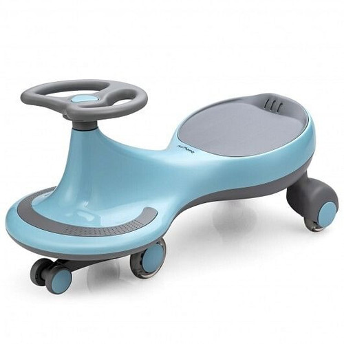 Wiggle Car Ride-on Toy with Flashing Wheels-Blue - Color: Blue D681-TQ10001BL