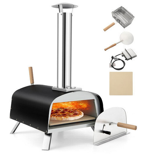 Portable Multi-Fuel Pizza Oven with Pizza Stone and Pizza Peel B593-NP11210