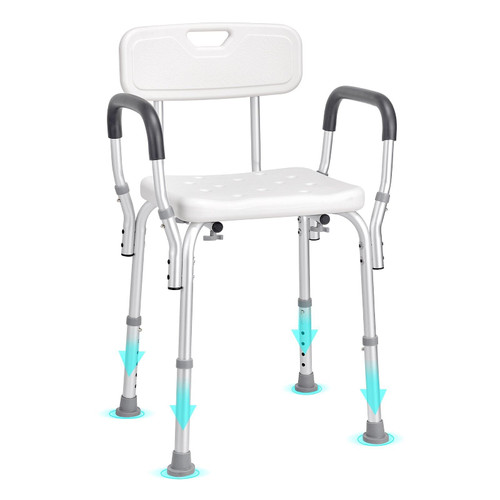  Shower Chair, Shower Seat with Back, Adjustable Height Shower Stool, Shower Chair for Inside Showe E415-LYYFXFLHJPESAQLY8V0