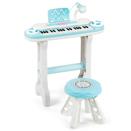 37-key Kids Electronic Piano Keyboard Playset-Blue - Color: Blue D681-TY578768BL