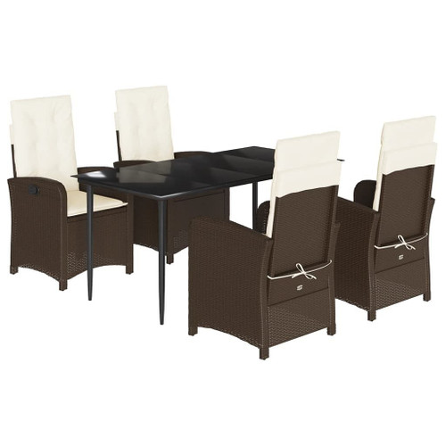 Garden Dining Set Brown, Black, Cream white A949-3212334