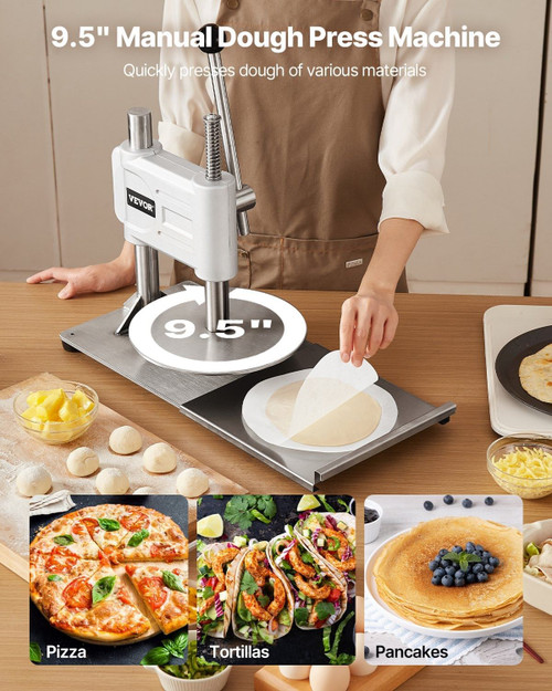 Tortilla Press, 10 Inch Cast Iron Tortilla and Roti Maker, Heavy Duty Tortilladora Press, Pataconer E415-SYSBBYZTSD10PCND5001V0