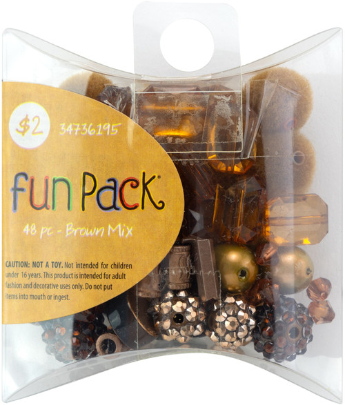 CousinDIY Fun Pack Bead Mix-Brown Mix (Pack of 12) N274-NM01709061_12