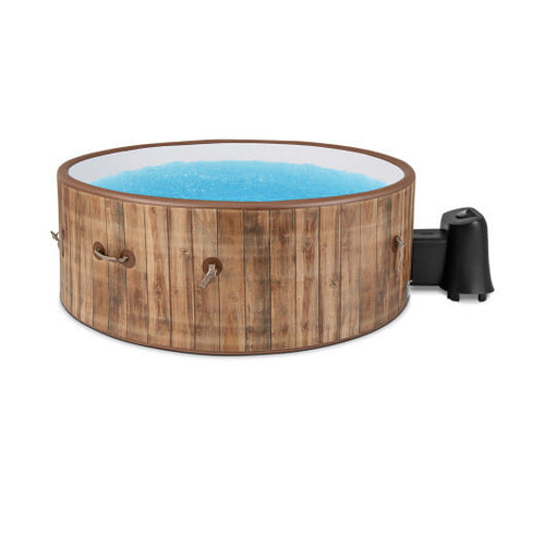 72 Inches Inflatable Hot Tub SPA with 120 Air Jets Electric Heater Pump for 4-6 Person-Coffee B593-NP11785US